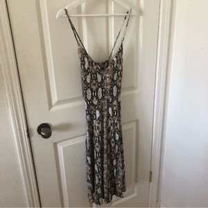 Socialite Snakeskin Print Midi Dress